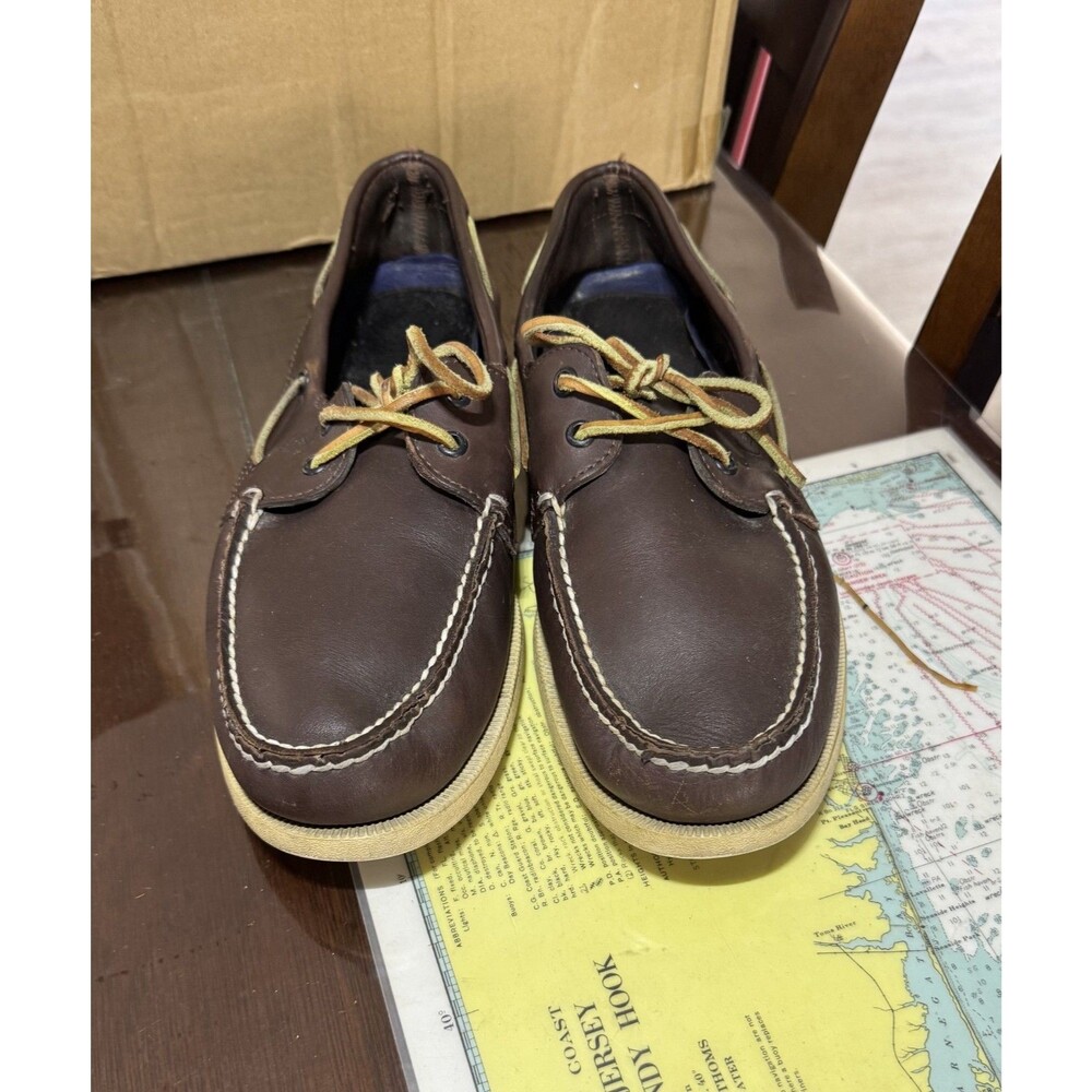 Sperry Top-Sider Authentic Original Mens 10.5 M Brown Leather Boat Shoes 0195115